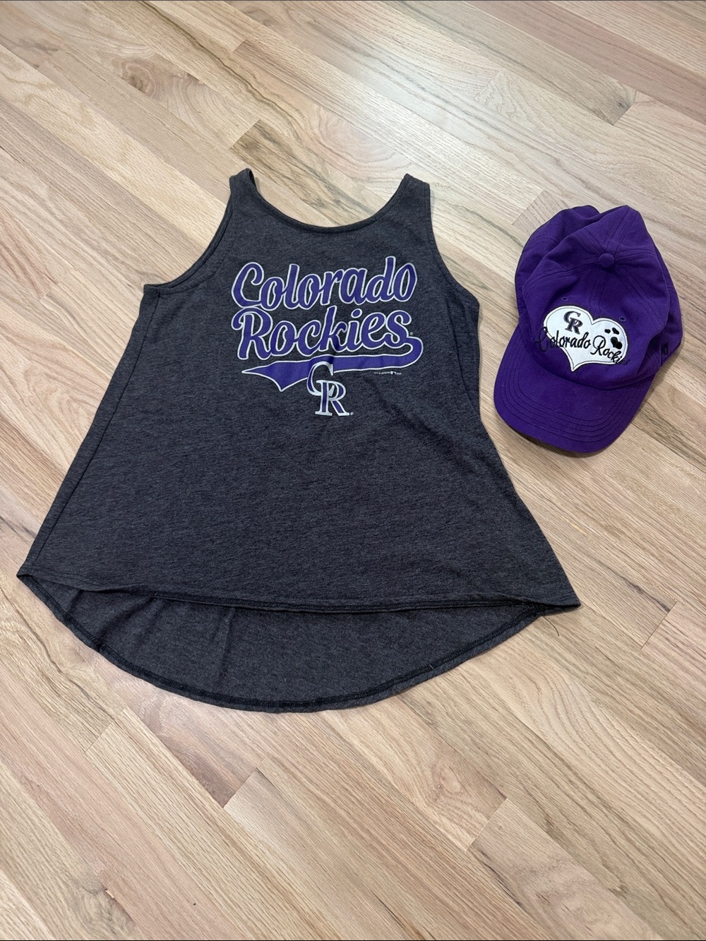 Colorado Rockies Girls Tank Top & Hat, Size Large